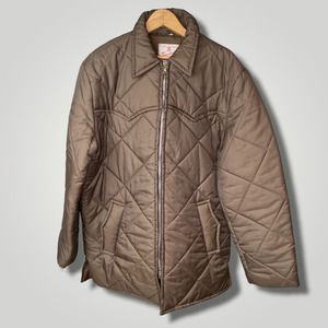 Vintage 1980s Tanbark Brown Puffer Long XL Long Winter USA Western Denver R126